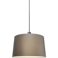 QAZQA Moderne pendellampe sort med skærm 45 cm taupe - Combi 1