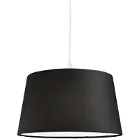 QAZQA Moderne pendellampe hvid med sort skærm 45 cm - Pendant