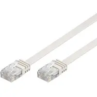 Deltaco U/UTP Cat6 Netværkskabel, fladt, 5m, 250MHz, hvid