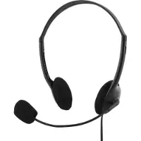 Deltaco , headset med mikrofon og volumekontrol 2m ledning
