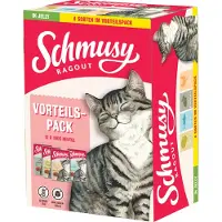 Schmusy Økonomipakke: 44/48 x 100 g - Mix-pakke Ragout i jelly: 4 varianter (48 x 100 g)