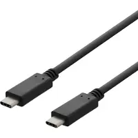 Deltaco USB 2.0 USB-C til USB-C kabel, 1m, USB-IF certificeret, 480 Mbit/s, sort