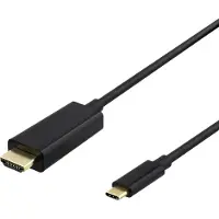 Deltaco USB-C til HDMI-kabel, 4K 60Hz, 2m, sort