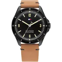 Tommy Hilfiger Herreur 1791906 Maverick Sort/Læder Ø43 mm