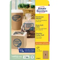 Avery Produktetiketter 210x297 mm (A4) brun genbrugspapir - (25 ark x 1 stk.)