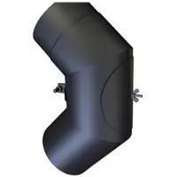 KIERULFF 200 mm Metalbestos knærør 90° med smig, med renseklap