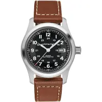 Hamilton Watche Herreur H70555533 Field Sort/Læder Ø42 mm