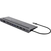 Deltaco - Dockingstation - USB-C - HDMI, DP - 10Mb LAN