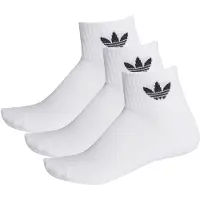 Adidas Originals Ankelsokker Mid-cut 3-pak - Hvid/sort, størrelse 31-33