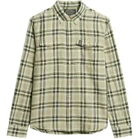Superdry Merchant Linen Check Skjorte Med Lange ærmer