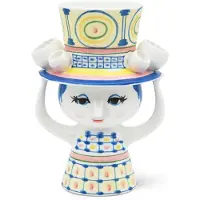 Bjørn Wiinblad Dame med hat vase H20,5 cm Blå