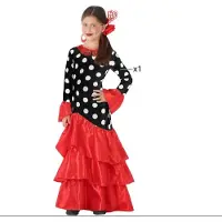 Atosa Sevillansk Flamenco-pigekostume