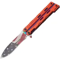 Mtech Flag Linerlock A/O Red