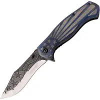 Mtech Flag Linerlock A/O Blue