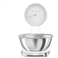 Smeg KSF01WHWW, Elektronisk køkkenvægt, 5 kg, 1 g, Hvid, Plast, Silikone, Rustfrit stål, Bordplade