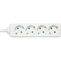 Deltaco GT-0402 - Stikdåse - AC 250 V - 3680 Watt - input: power CEE 7/7 - output-stikforbindelser: 4 (4 x CEE 7/3) - 5 m ledning - hvid