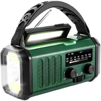Lippa Nødradio - AM/FM - Solar - Dynamo - Kompas - 10.000 mAh Power Bank - AM/FM - Mono - Grøn