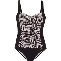 LASCANA Badedragt lysebeige / sort
