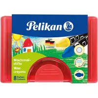 Pelikan runda vaxkritor 8 färger Etui