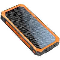 Lippa 10000mAh Solar Power Bank - 2x USB-A - Sort