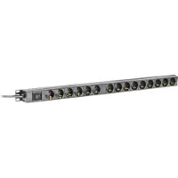 Deltaco GT-8513 - Stikdåse (rackversion) - 4000 Watt - input: power CEE 7/7 - output-stikforbindelser: 15 - 1U - 2 m ledning - sort