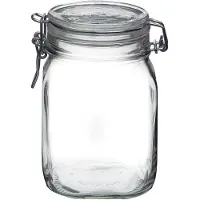 Bormioli Rocco Fido Opbevaringskrukke-Wire Bail-1 L-1 Pakke 1 liter Klar