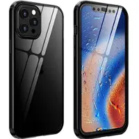 Mtp Products iPhone 12 Pro Max Magnetisk Cover med Skærmbeskyttelse Hærdet Glas - Sort