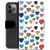 Mtp Products iPhone 11 Pro Premium Flip Cover med Pung - Hjerter