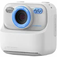Mtp Products P79 Instant Print-kamera til børn - Dobbelt objektiv, 1080P, 32GB - Hvid
