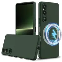 Mtp Products Sony Xperia 1 V Liquid Silikone Cover - MagSafe Kompatibel - Mørkegrøn