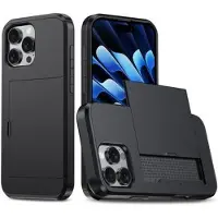 Mtp Products iPhone 16 Pro Hybrid Cover med Glidende Kortslot - Sort