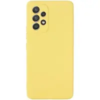 Mtp Products Samsung Galaxy A33 5G Liquid Silikone Cover med Strop - Gul