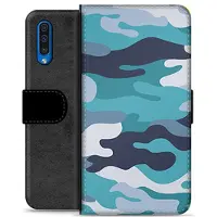 Mtp Products Samsung Galaxy A50 Premium Flip Cover med Pung - Blå Camouflage