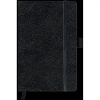 Herlitz my.book Classic - Notesbog - hylsterindbundet - A5 - 96 ark / 192 sider - flødefarvet papir - kvadreret - sort omslag - falsk læder