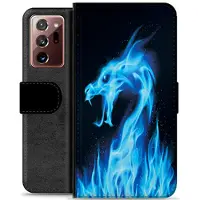 Mtp Products Samsung Galaxy Note20 Ultra Premium Flip Cover med Pung - Blå Ild Drage