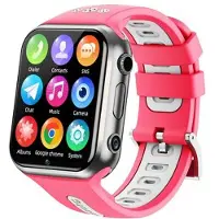 Mtp Products W5PRO 4G børneur med dobbelt kamera 2+16G slidstærkt 1.83 IPS HD smart phone-ur - Sølv / Pink