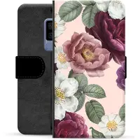Mtp Products Samsung Galaxy S9+ Premium Flip Cover med Pung - Romantiske Blomster