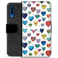 Mtp Products Samsung Galaxy A50 Premium Flip Cover med Pung - Hjerter