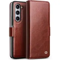 Qialino Samsung Galaxy Z Fold5 Classic Læderpung - Mørkebrun