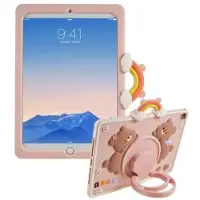 Mtp Products iPad 9.7 2017/2018 Cartoon Bear Silikoneetui med Kickstand - Pink