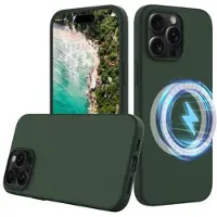 Mtp Products iPhone 16 Pro Liquid Silikone Cover - MagSafe Kompatibel - Mørkegrøn