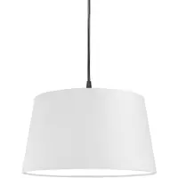 QAZQA Moderne pendellampe sort med hvid skærm 45 cm - Pendant