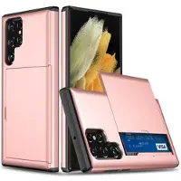 Mtp Products Samsung Galaxy S25 Ultra Hybrid Cover med Glidende Kortslot - Rødguld
