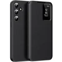 Mtp Products Samsung Galaxy S24 FE Smart Clear View Flip Cover med kortplads - Sort