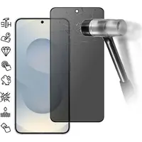 Mtp Products Samsung Galaxy S25 Edge Privacy Full Cover Skærmbeskyttelse Hærdet Glas - Sort Kant