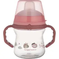 Canpol Babies gertuvė su silikoniniu snapeliu FirstCup 150ml BONJOUR PARIS (56/612_pin)