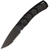 Piranha Knives Auto X Button Lock Black