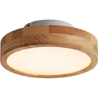 QAZQA Skandinavisk loftslampe træ 30 cm inkl. LED dæmpbar - Pecker