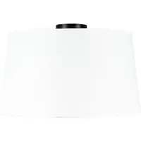 QAZQA Loftslampe mat sort med hvid skærm 45 cm - Combi