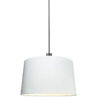 QAZQA Moderne pendellampe sort med skærm 45 cm hvid - Combi 1